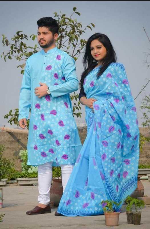 Dhupian,Saree,+,Punjabi,(Couple,set),