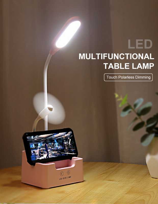 4,in,1,Multi-function,LED,Desk,Lamp,With,Fan