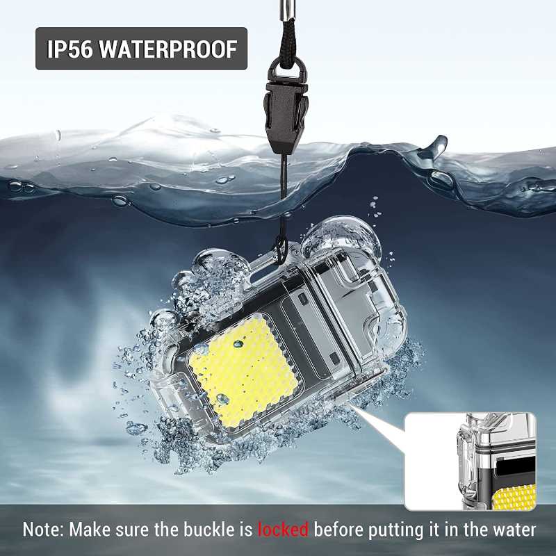 Waterproof,Rechargeable,Electric,ARC,Plasma,Lighter,with,Flashlight