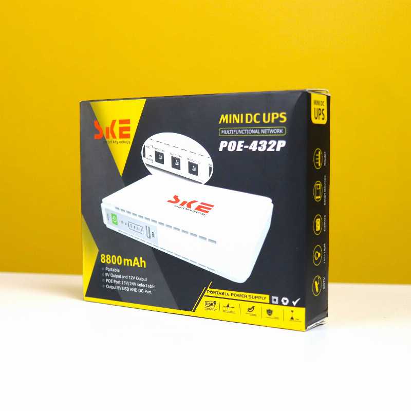 SKE,432P,mini,UPS,for,Router,,ONU,,Camera,–,25,Watt,5v,9v,12v,&,PoE,support,15/24v