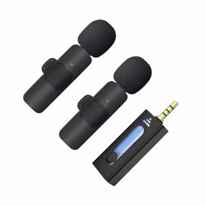 K35,Dual,Wireless,Microphone,For,3.5mm,Supported,Devices,(1:2,Microphone)