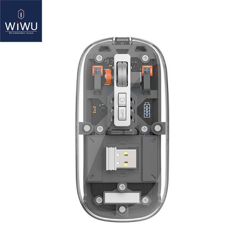 Trendy,Hot,Selling,WIWU,Crystal,Transparent,Wireless,Mouse-,Gray,Color,Inside