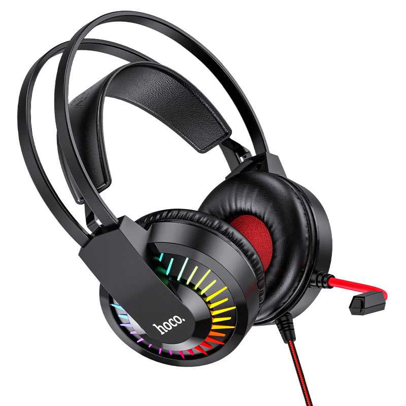 Hoco,W105,Gaming,Headset,–,Black,+,Red,Color